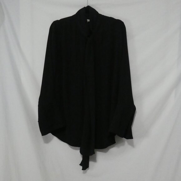 RACHEL - Rachel Roy | 2X | Elegant Black Blouse With Tie Detail - Picture 1 of 14